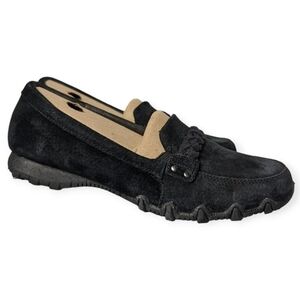 Skechers Loafers Bikers Melbourne Suede Wide Black Women's Size 7 US SN49607